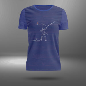 Blue Round Neck T-shirt with Archer - XS