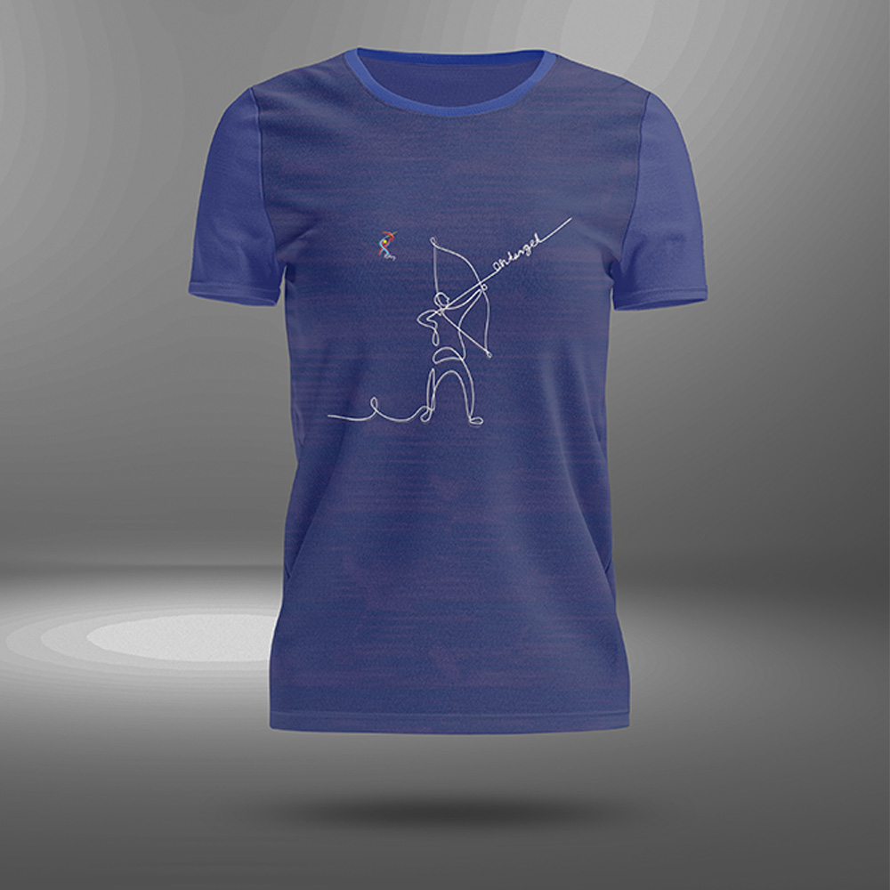 Blue Round Neck T-shirt with Archer