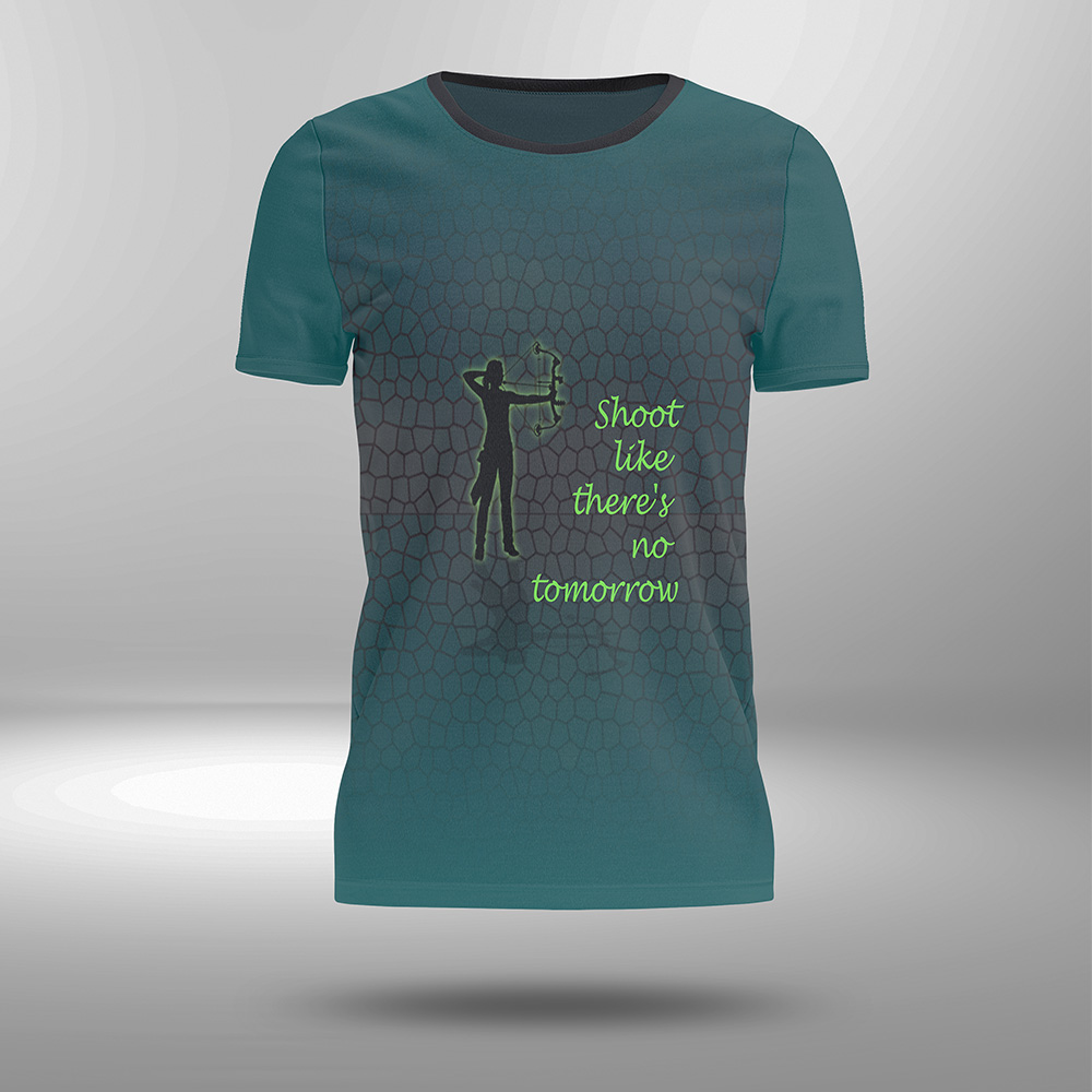 Green & Grey Round Necked T-shirt for Women